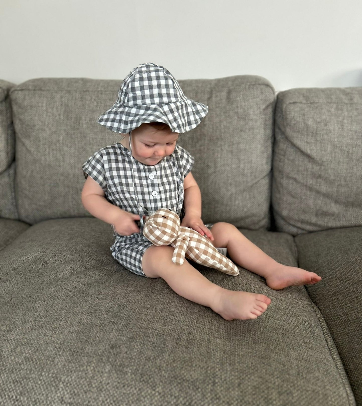 Gingham Romper Set