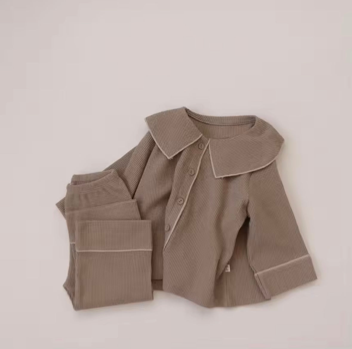 Peter Pan Collar Waffle Pyjamas