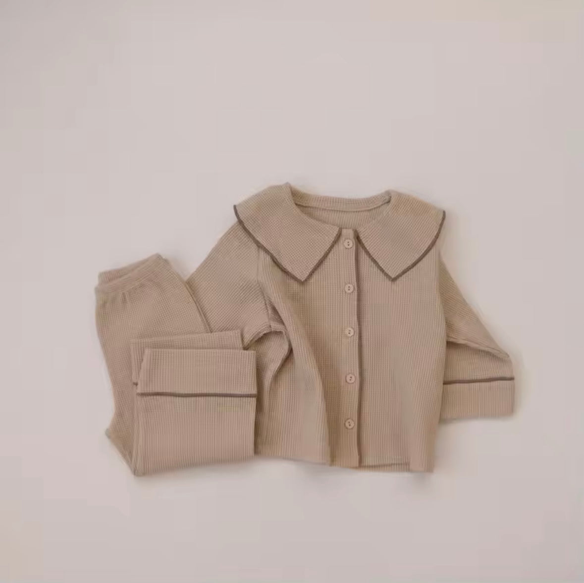 Peter Pan Collar Waffle Pyjamas