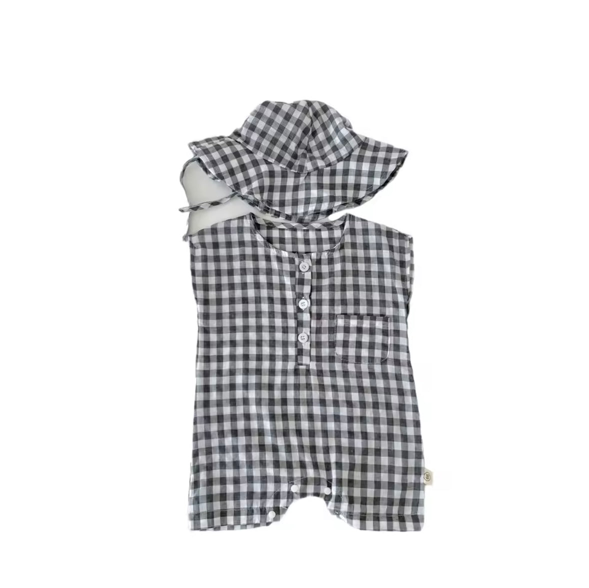 Gingham Romper Set