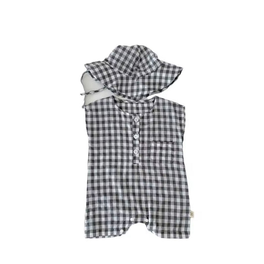 Gingham Romper Set
